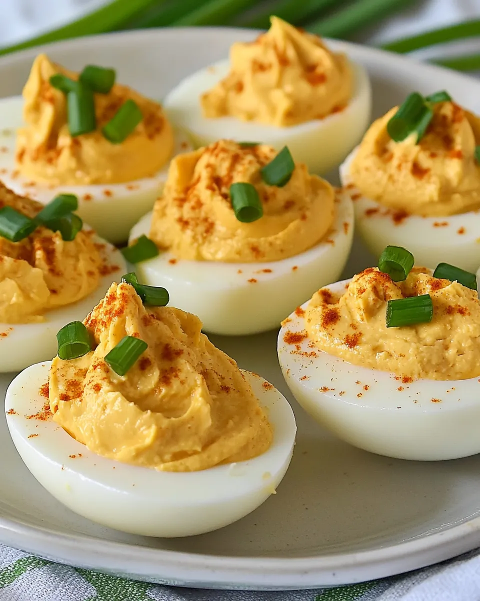 Delicious Mayo-Free Deviled Eggs shot