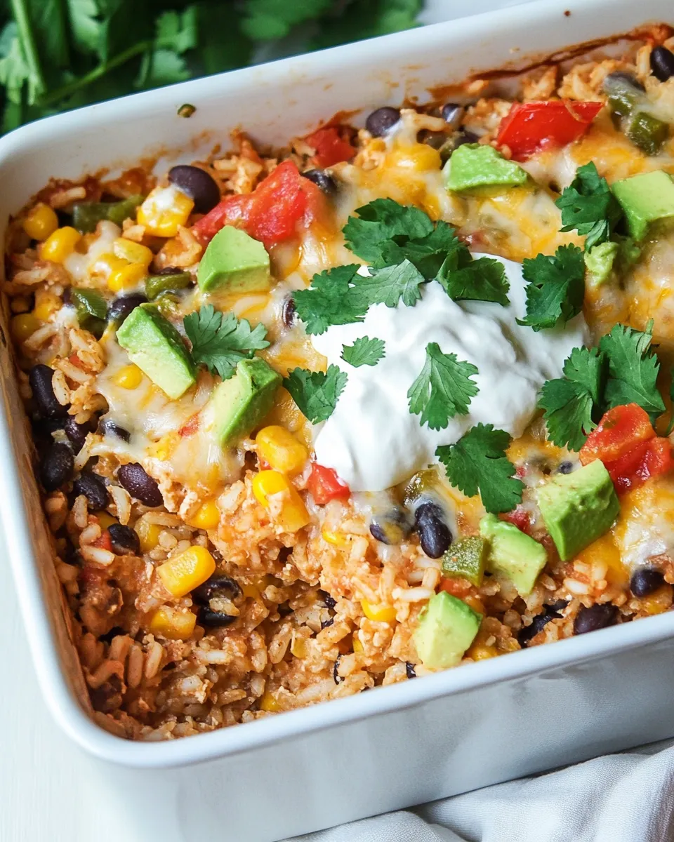 Delicious Meaty Vegan Mexican Rice Casserole image
