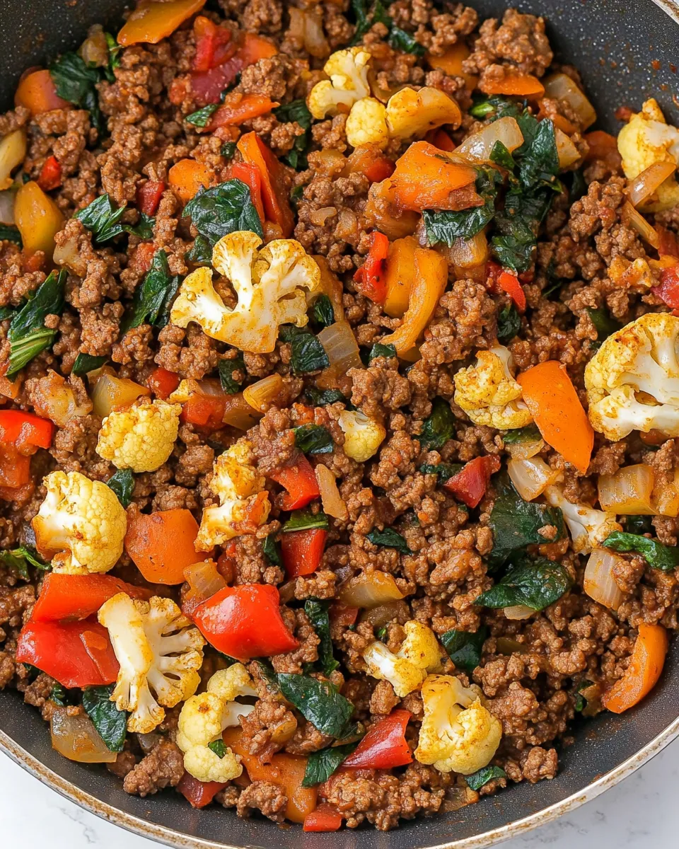 Homemade Mexican-Inspired Ground Beef and Cauliflower Skillet photo