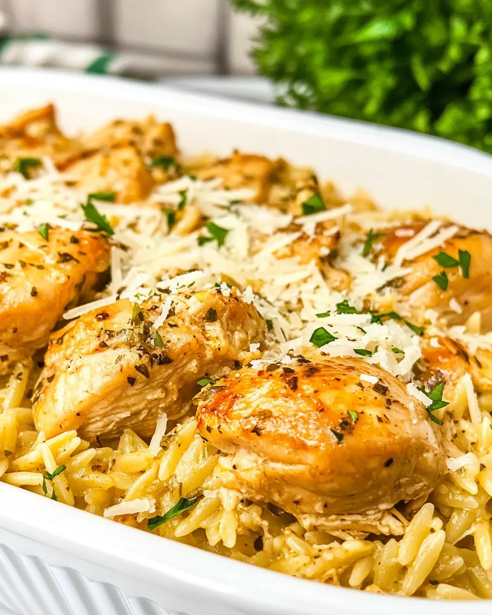 Delicious Million Dollar Chicken Orzo shot