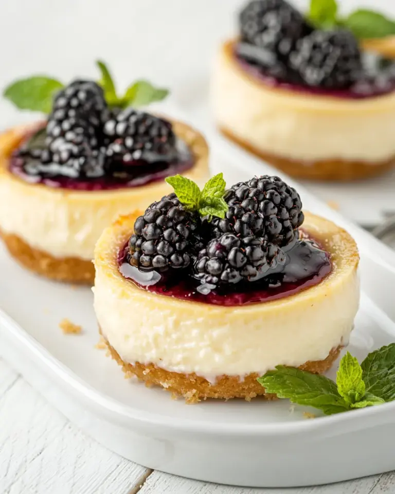 Homemade Mini Blackberry Cheesecakes photo
