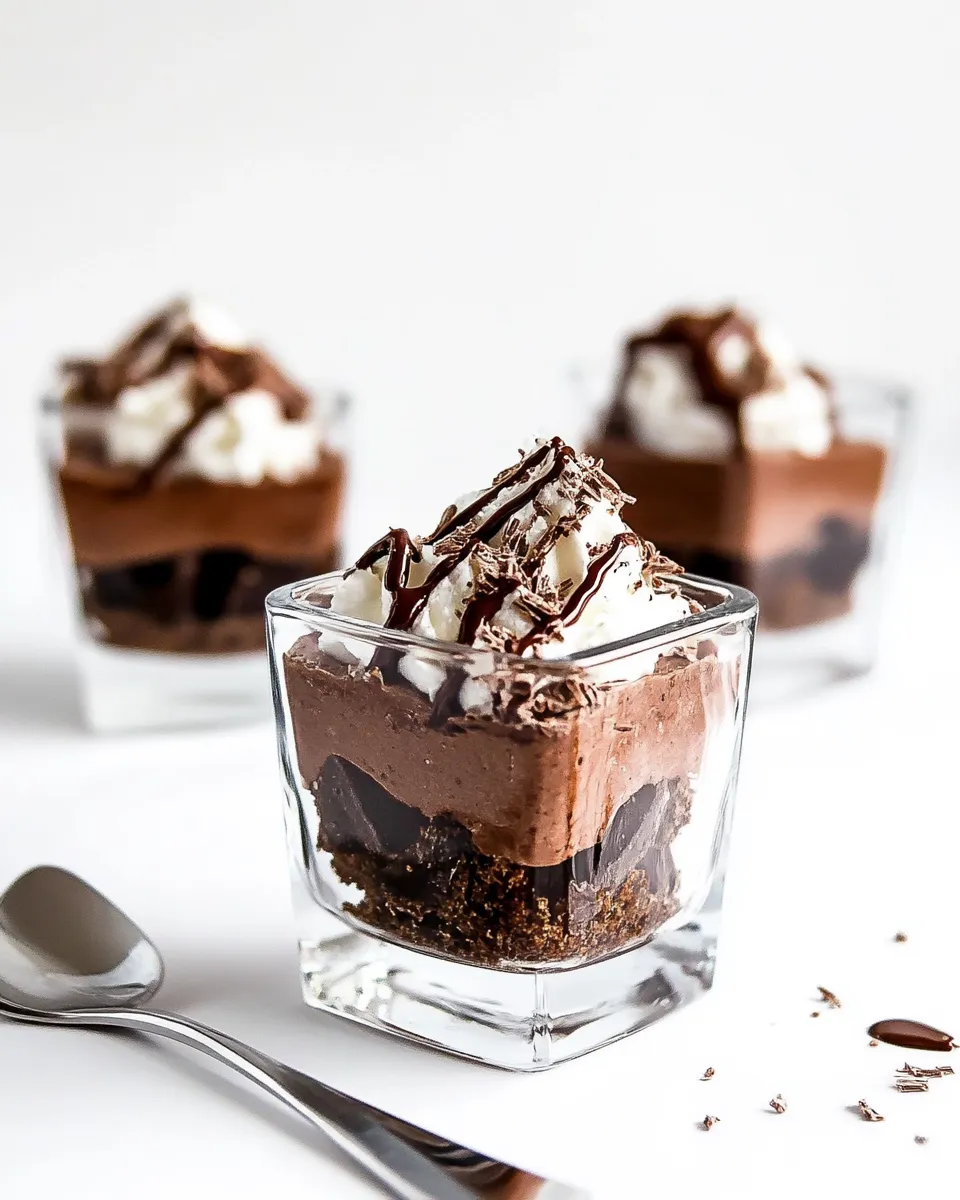 Delicious Mini Triple Chocolate Trifles shot