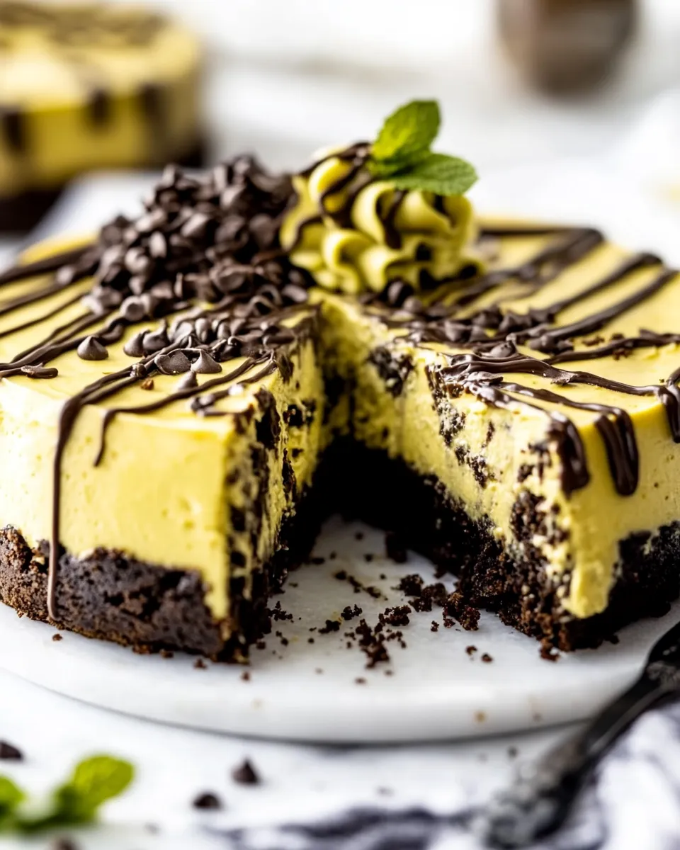 Easy Mint Gluten-Free Cheesecake With Avocado Brownie Bottom picture