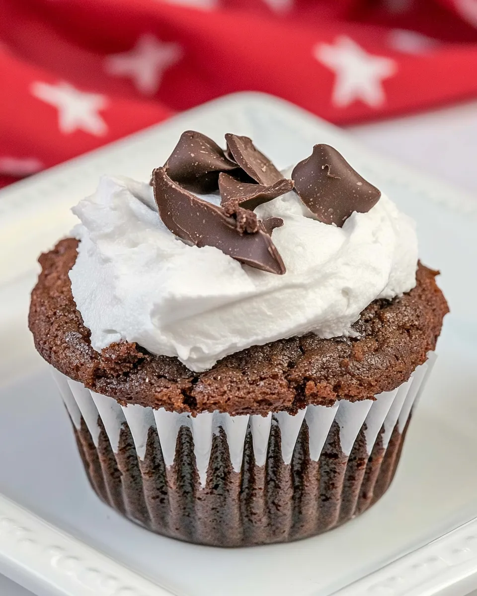 Classic Mounds Brownie Cupcakes shot