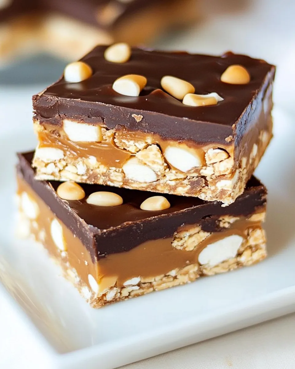 Delicious No-Bake Chubby Hubby Bars shot