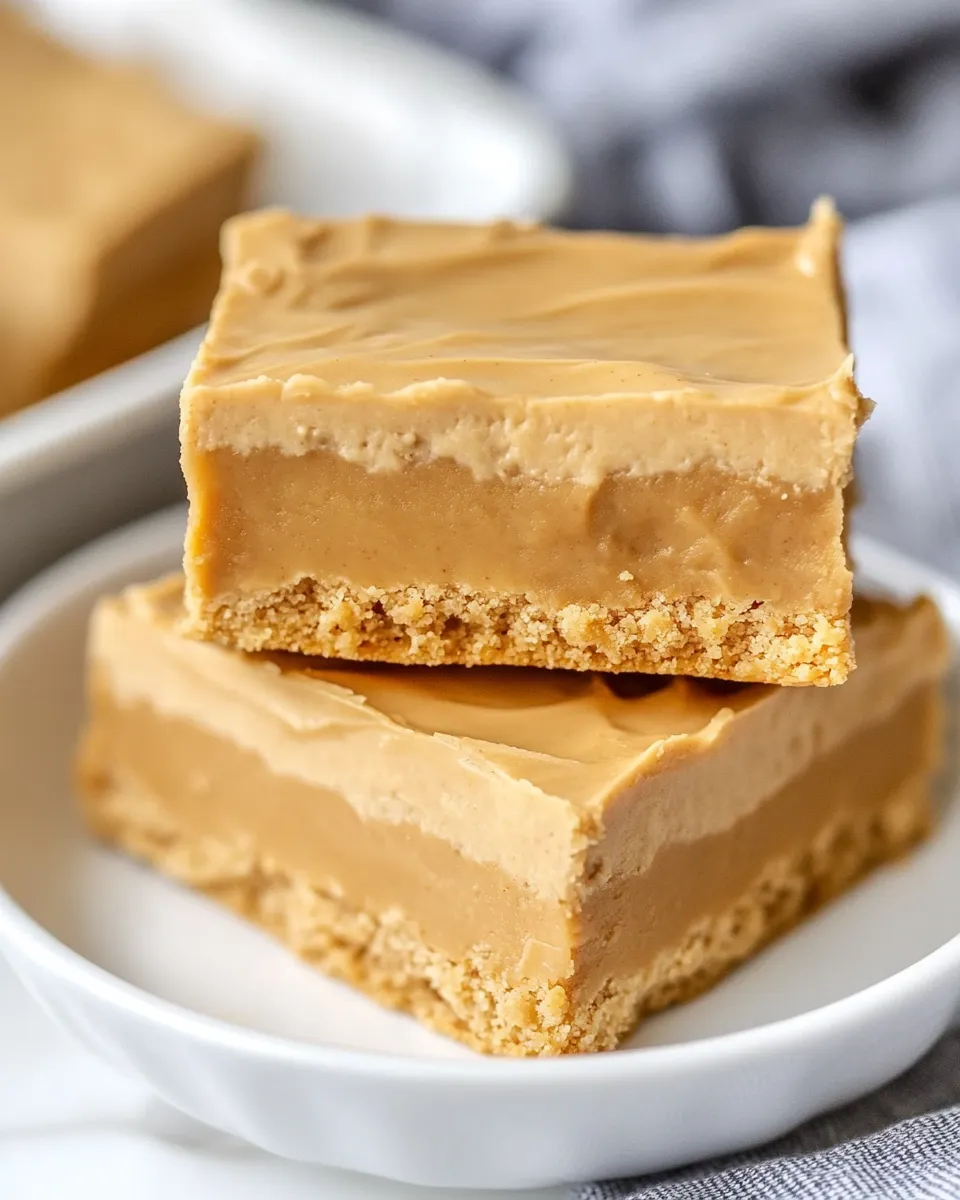 Classic No-Bake Double Peanut Butter Bars image