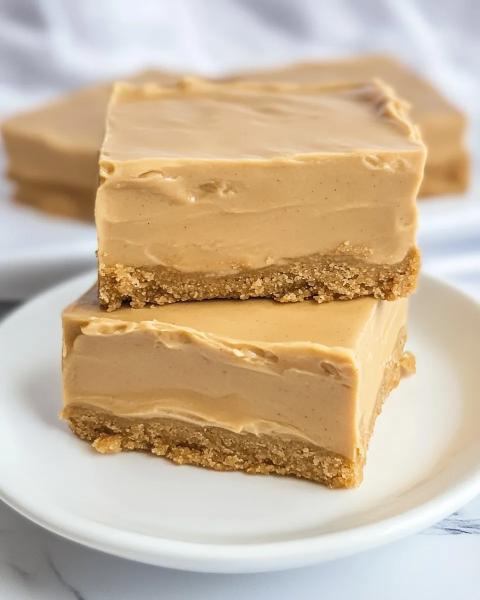 Delicious No-Bake Double Peanut Butter Bars shot