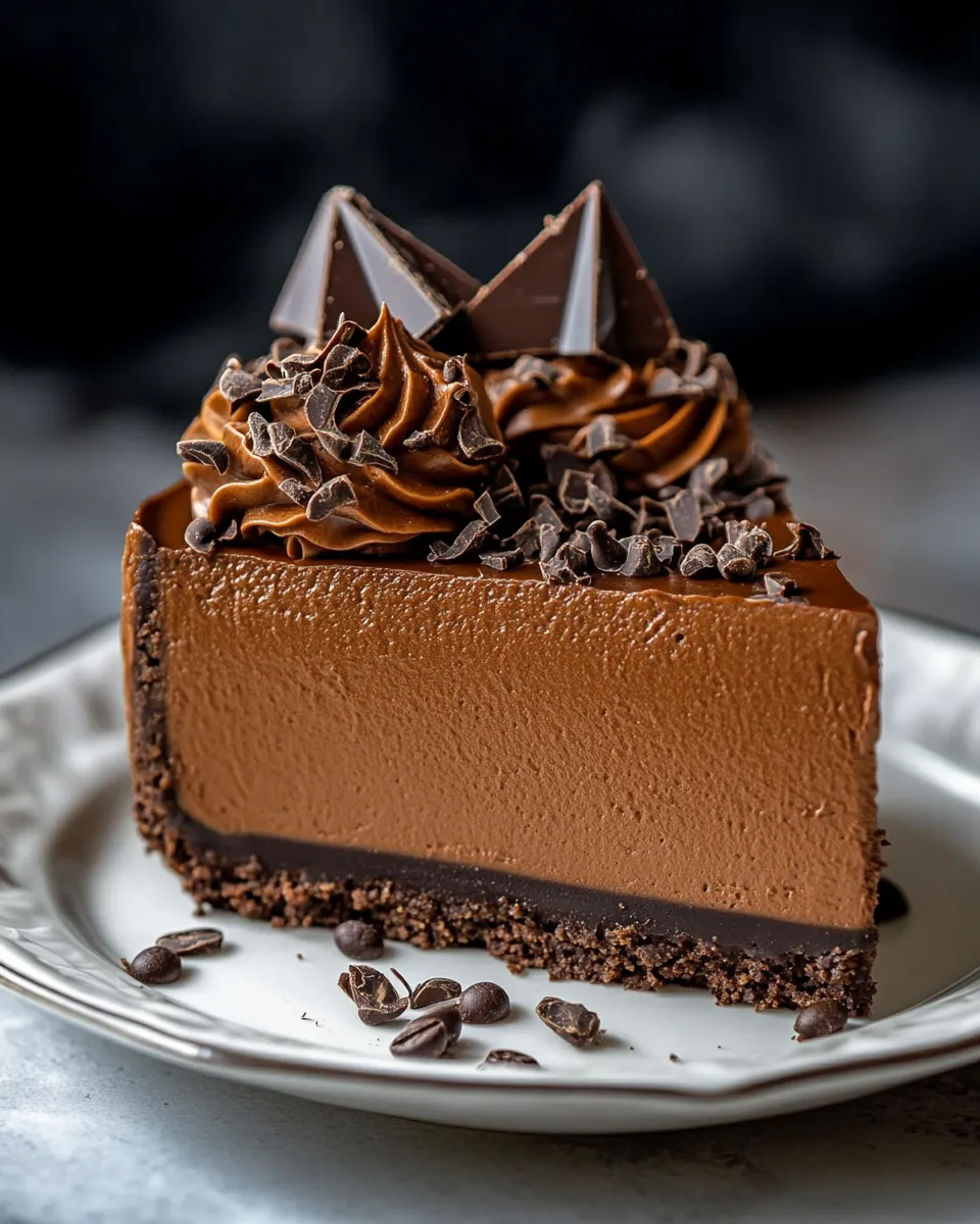 Homemade No-Bake Espresso Chocolate Cheesecake recipe image