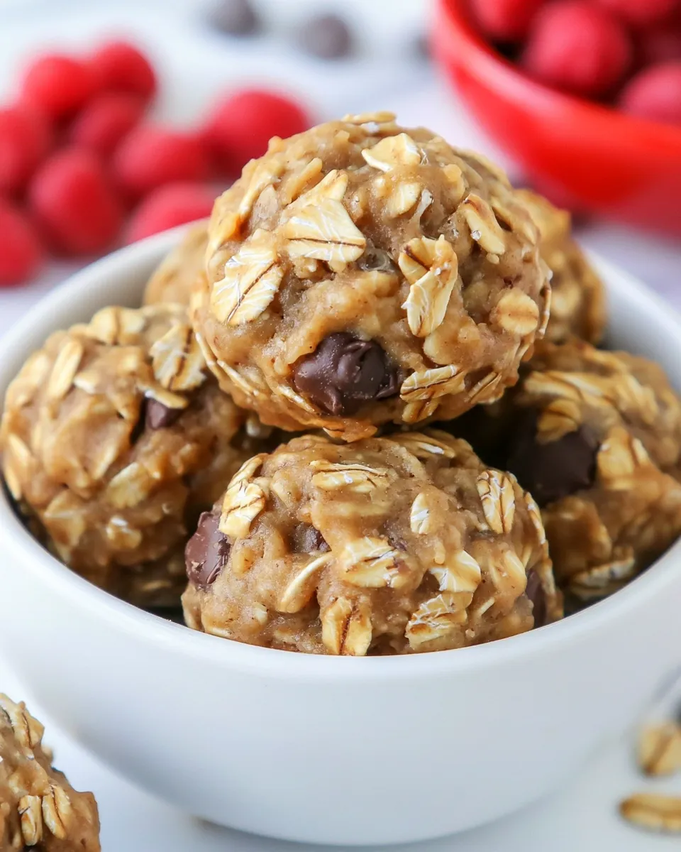Homemade No Bake Peanut Butter Oatmeal Cookie Balls photo