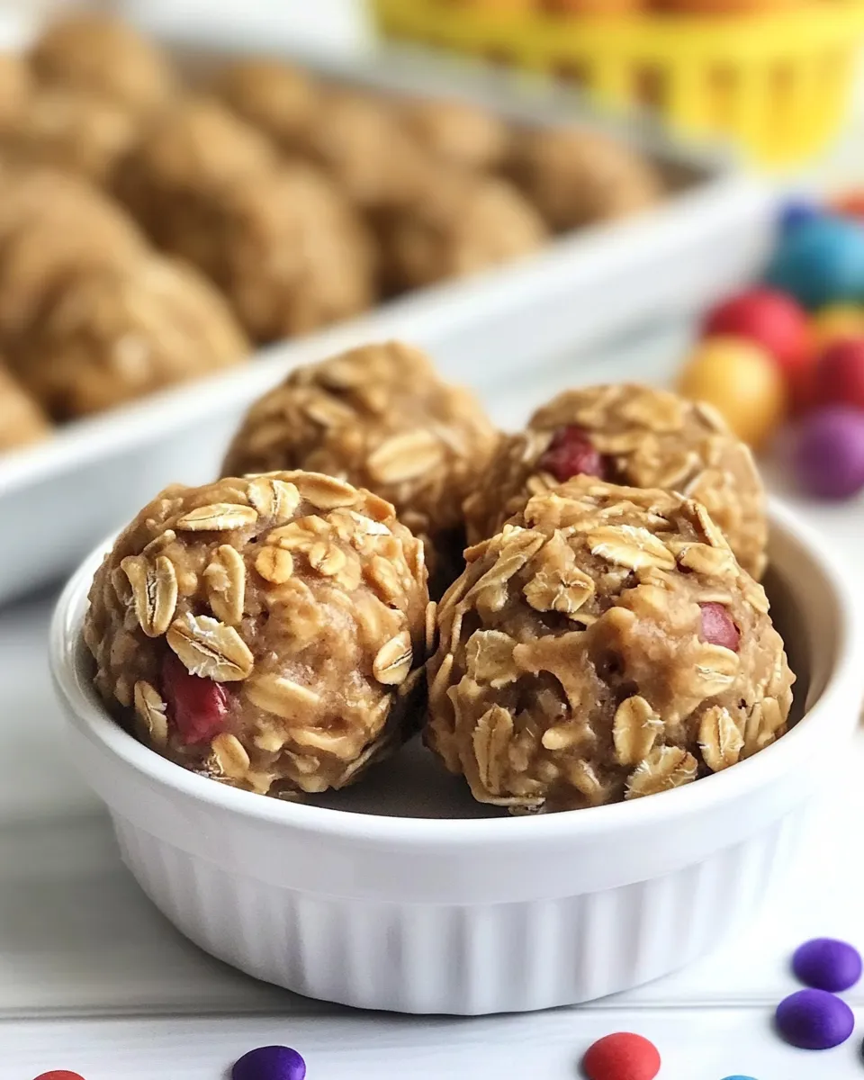 Delicious No Bake Peanut Butter Oatmeal Cookie Balls shot