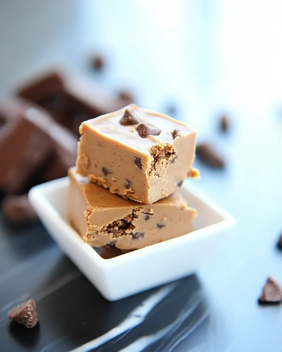 Homemade Nutella Peanut Butter Cookie Dough Fudge photo