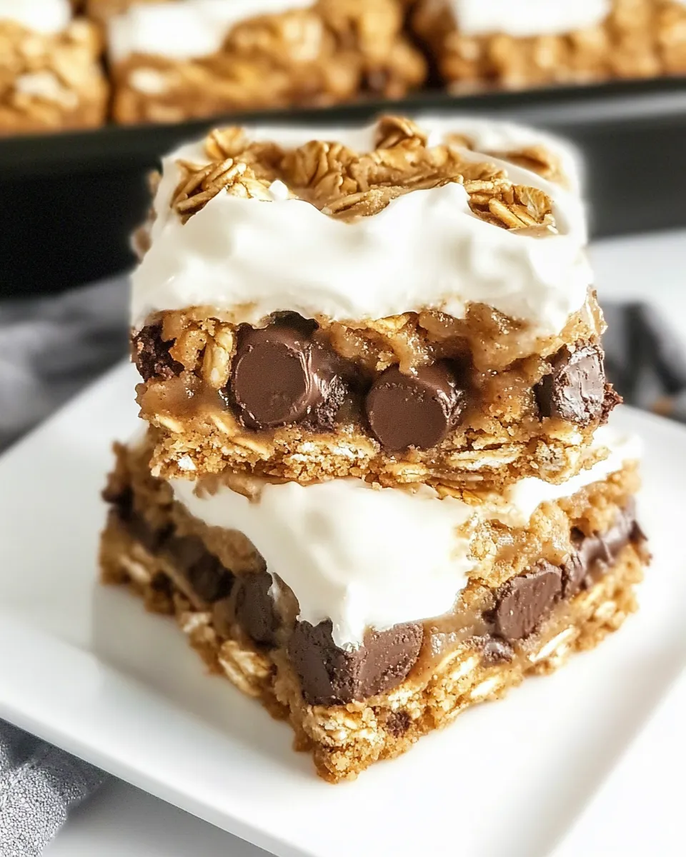 Delicious Oatmeal Cookie Smores Bars shot