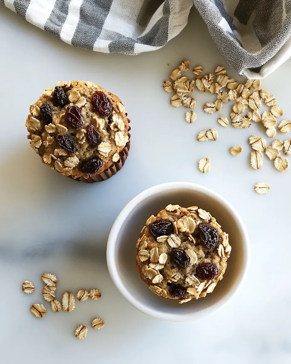 Delicious Oatmeal Raisin Muffins shot