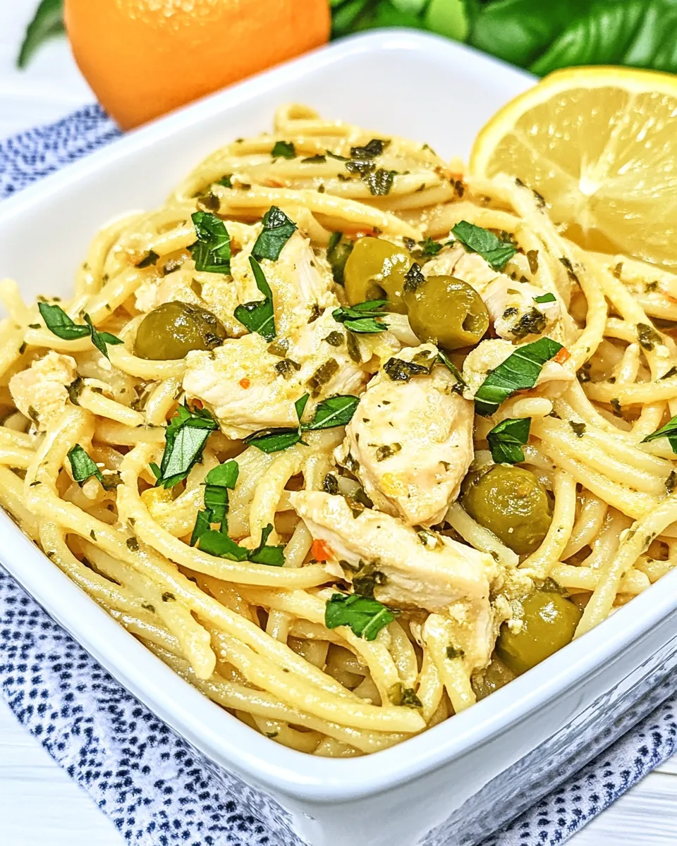 Delicious One-Pot Chicken Piccata Pasta shot