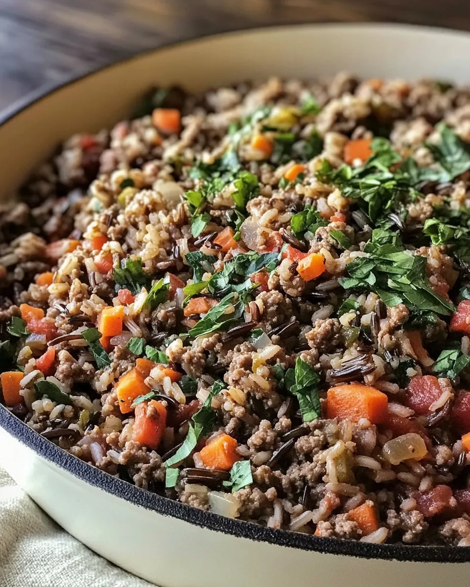 Classic One Skillet Ground Beef and Wild Rice image
