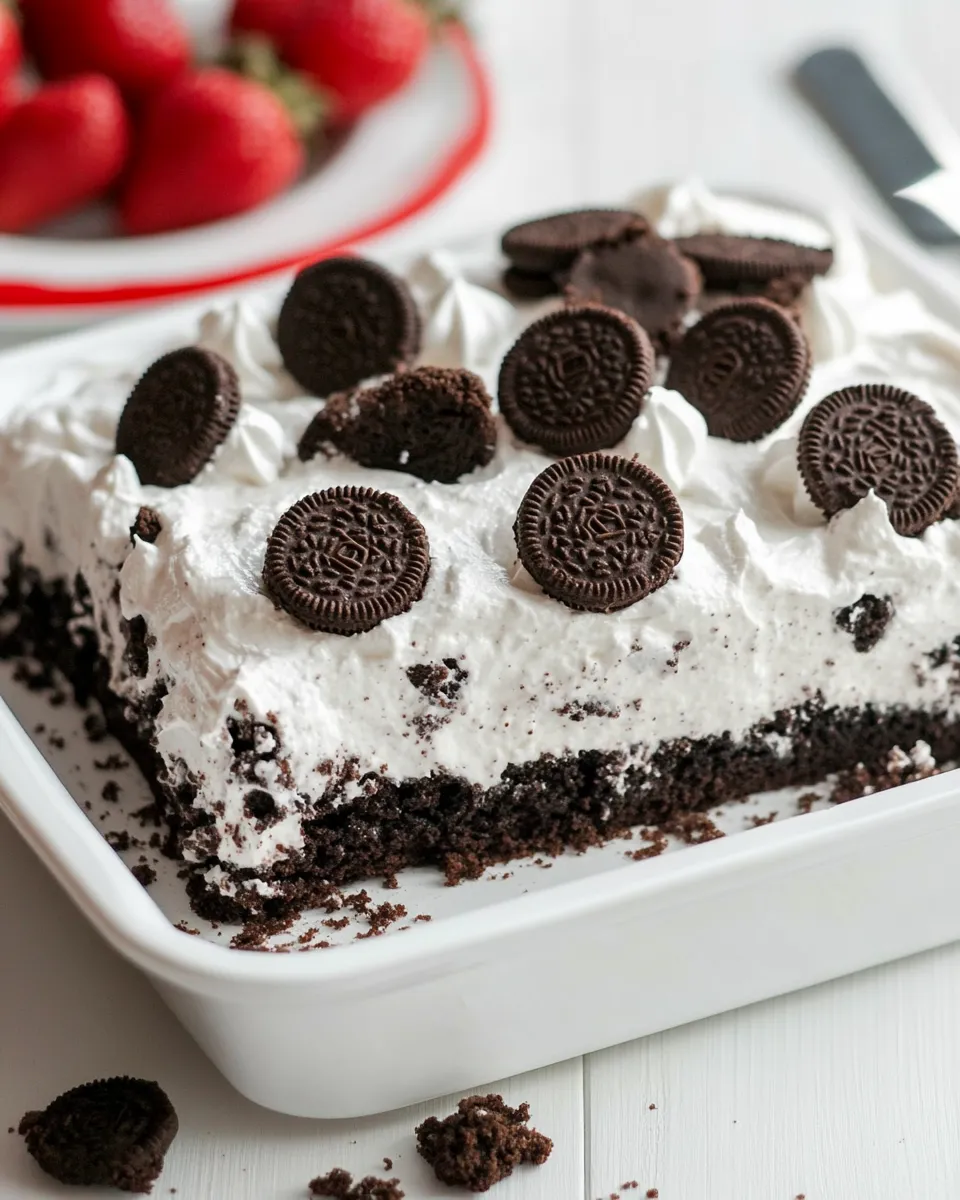 Classic Oreo Pudding Poke Cake image