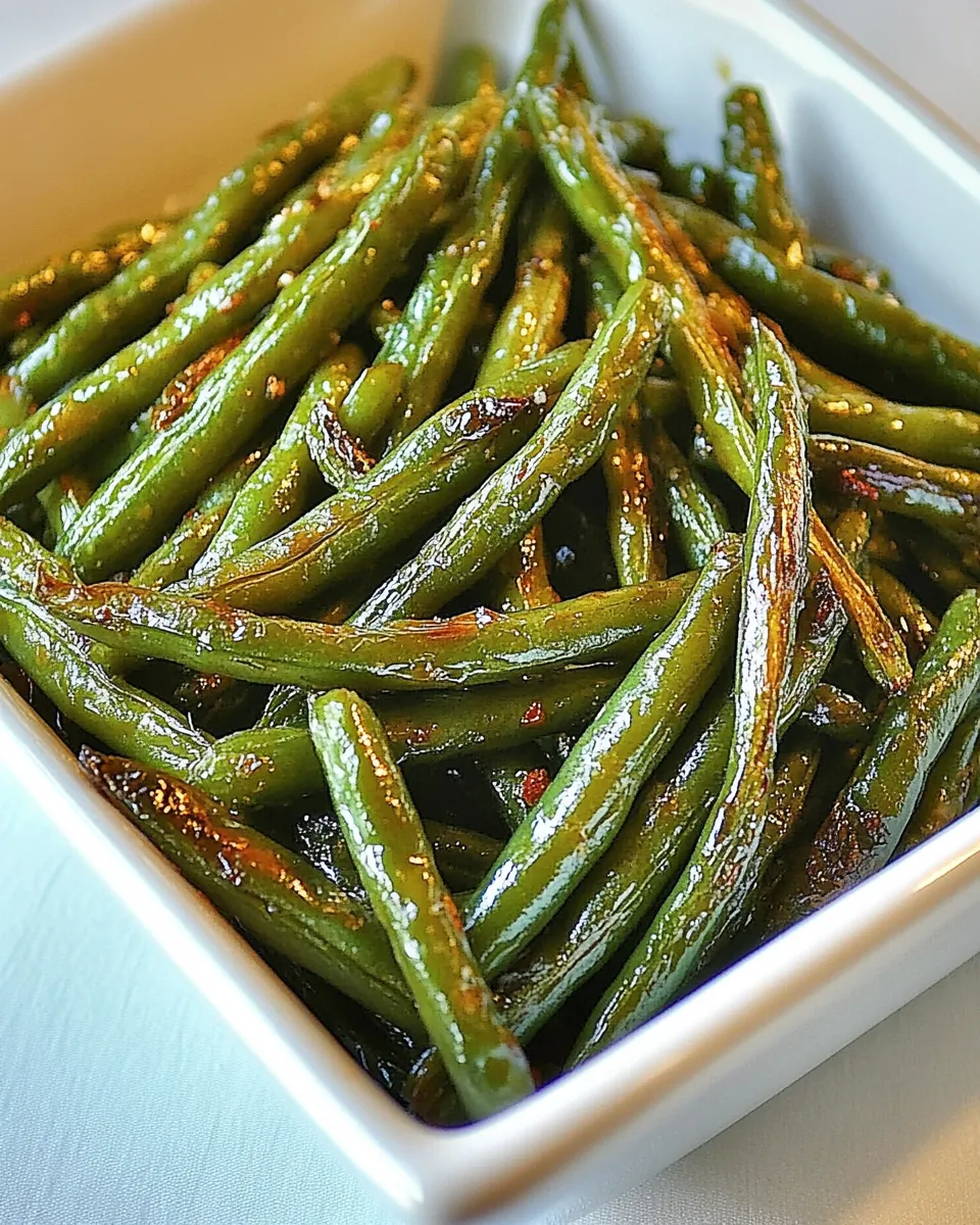 Delicious Oven Roasted Green Beans shot