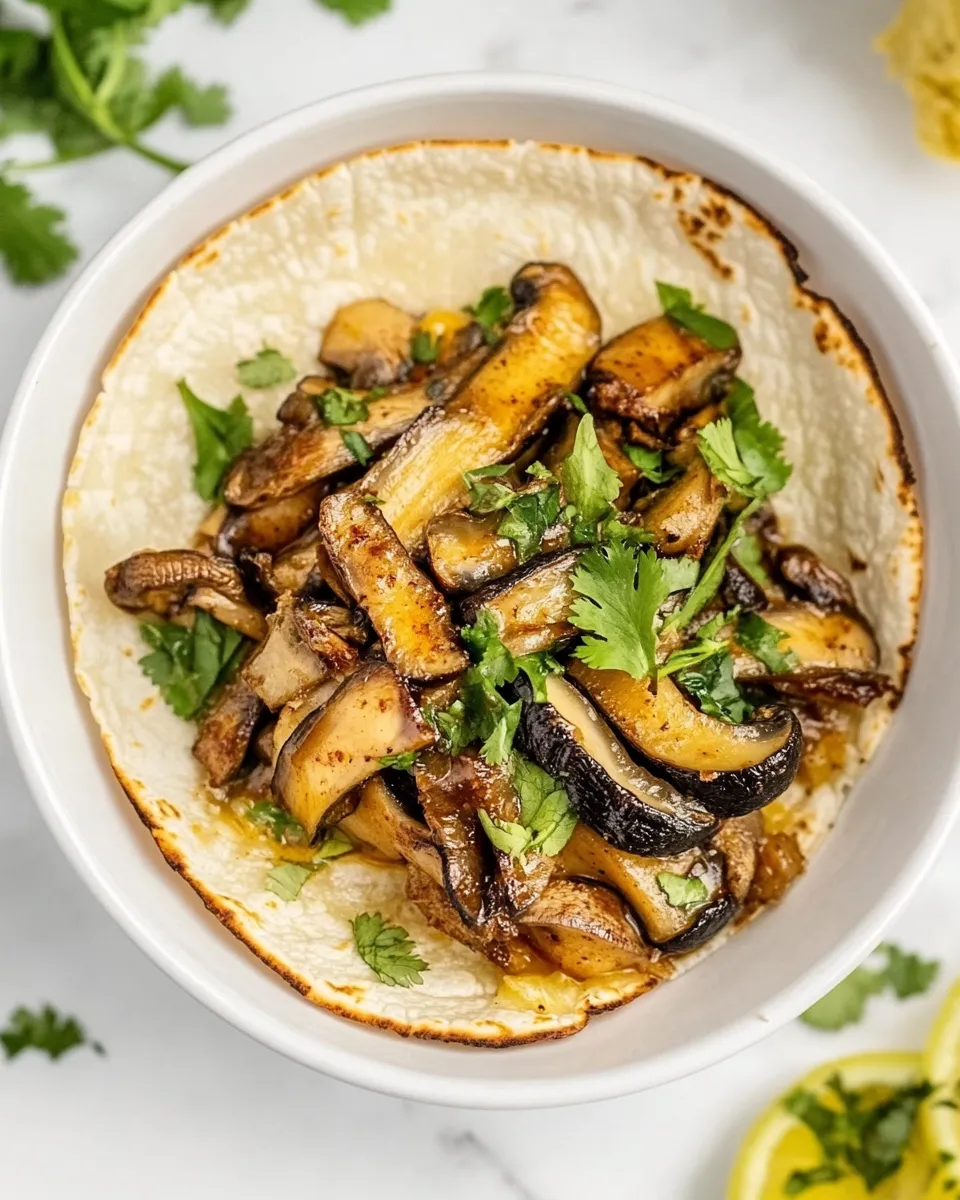 Delicious Oyster Mushroom Tacos shot