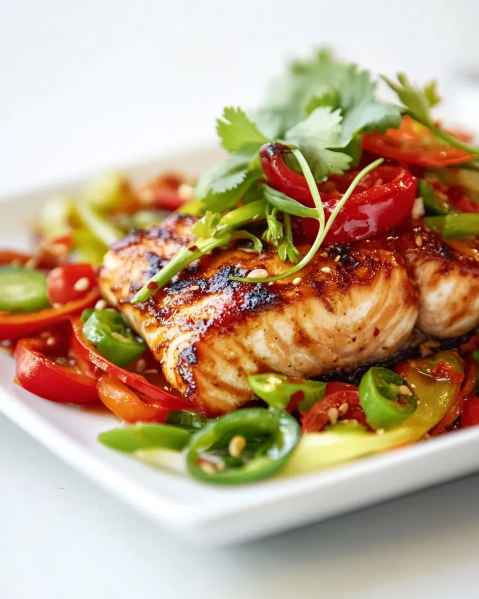 Easy Pan Seared Salmon with Thai Vegetables picture