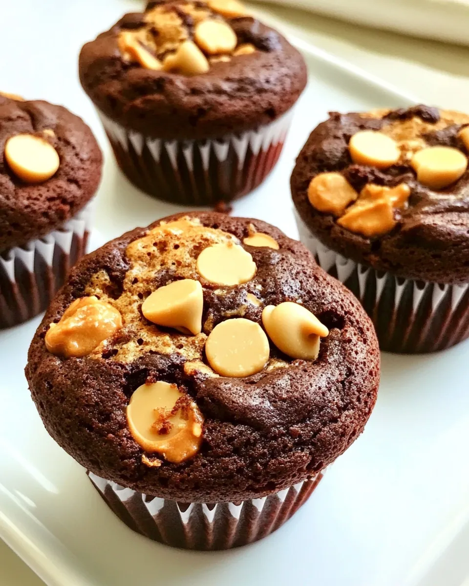 Homemade Peanut Butter Chip Brownie Cupcakes photo