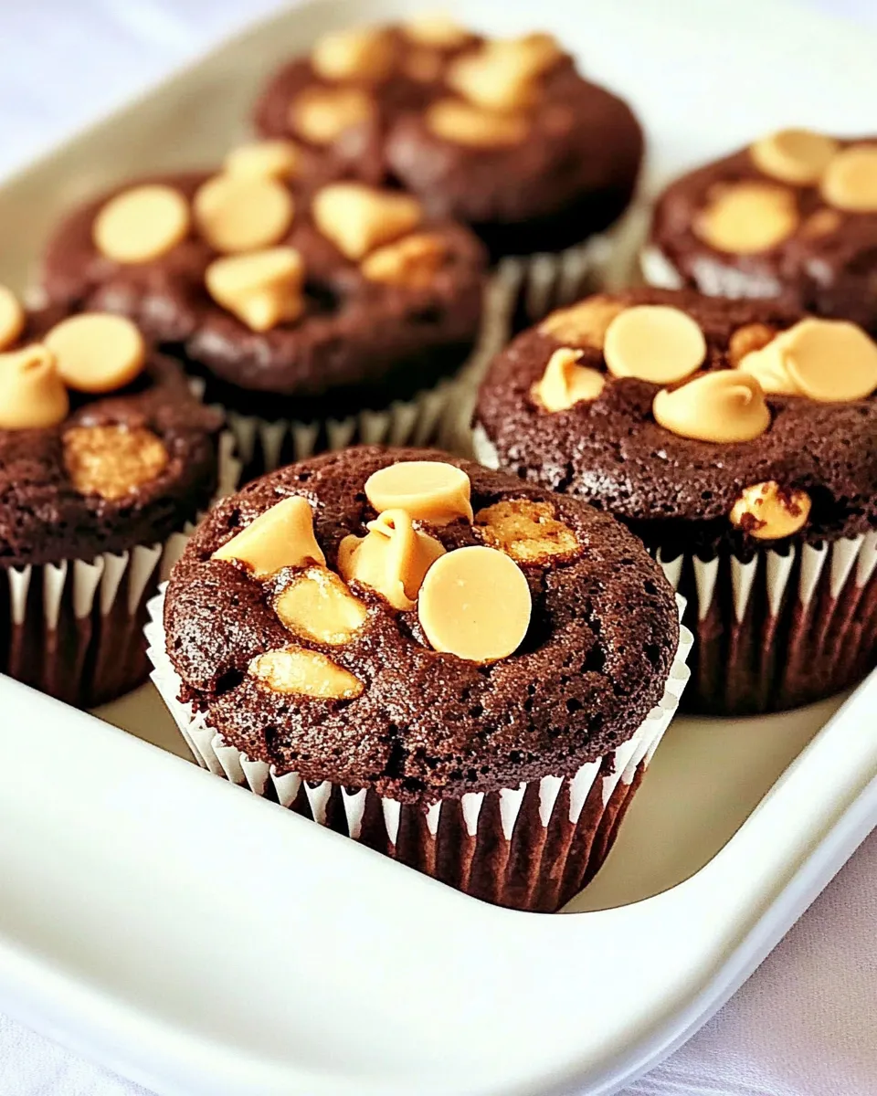Easy Peanut Butter Chip Brownie Cupcakes recipe photo