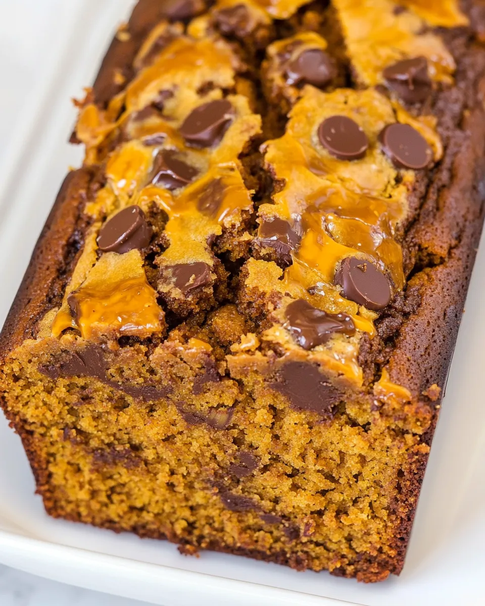 Homemade Peanut Butter Cup Pumpkin Bread photo