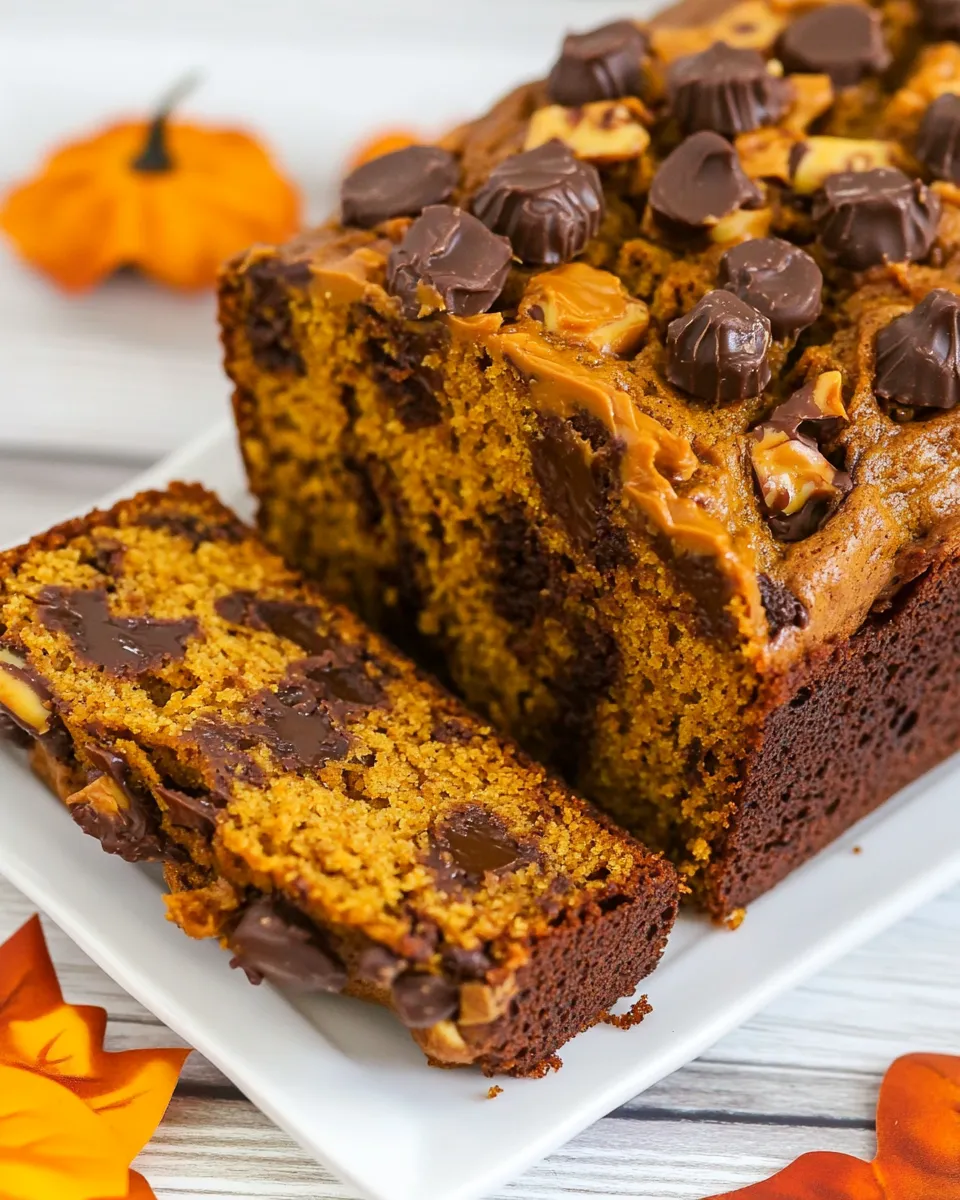 Classic Peanut Butter Cup Pumpkin Bread image