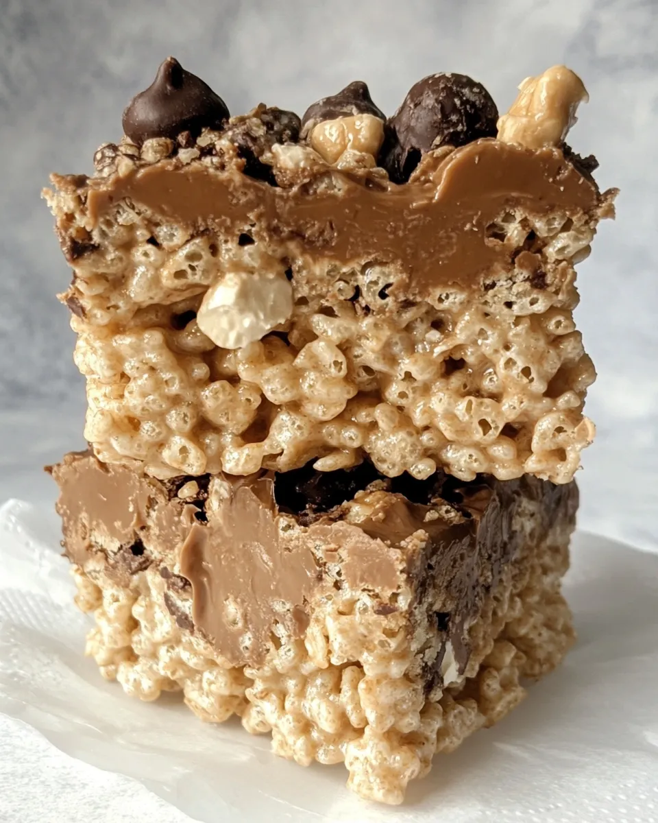 Homemade Peanut Butter Cup Rice Krispies Treats recipe photo