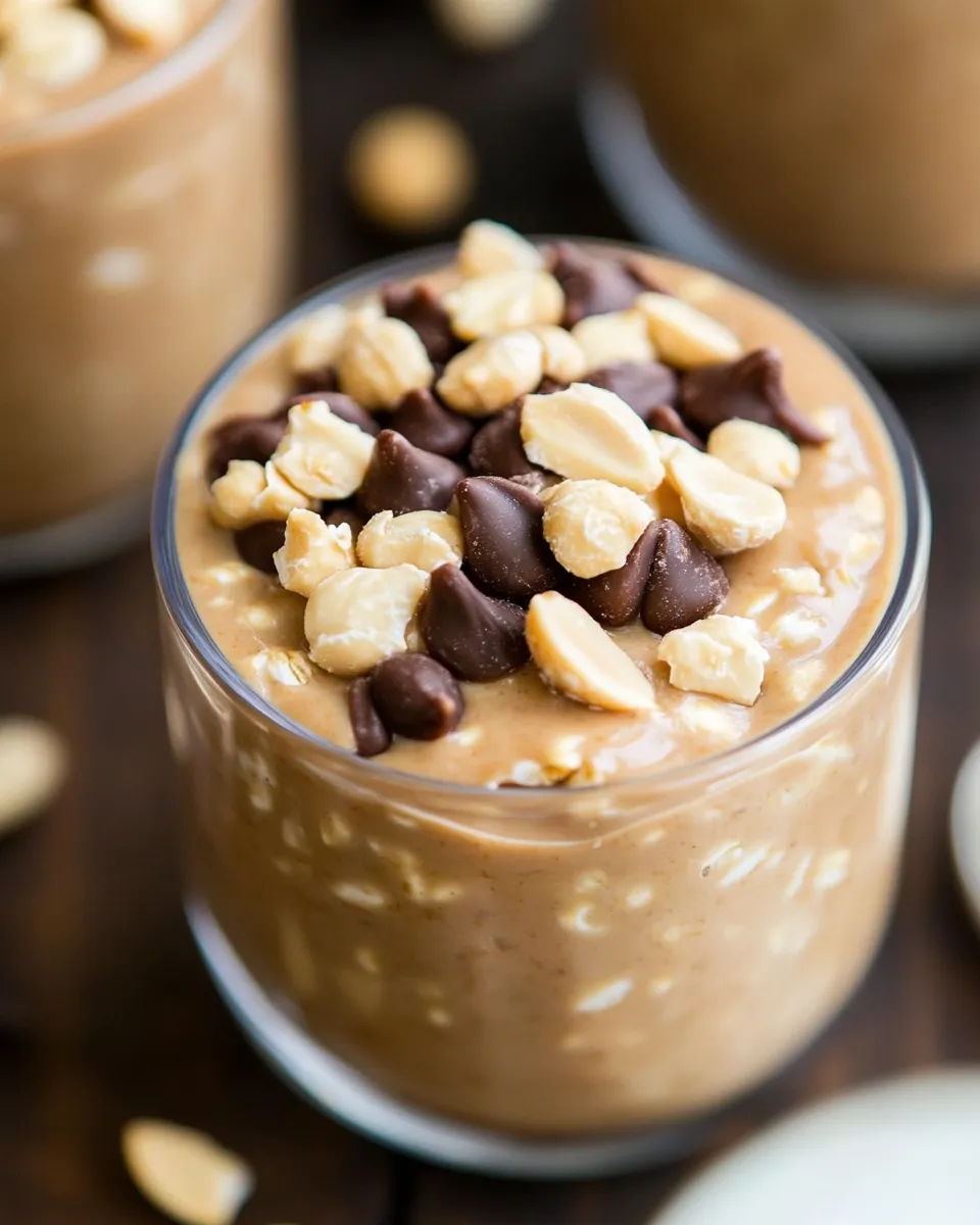 Delicious Peanut Butter Overnight Oats food shot