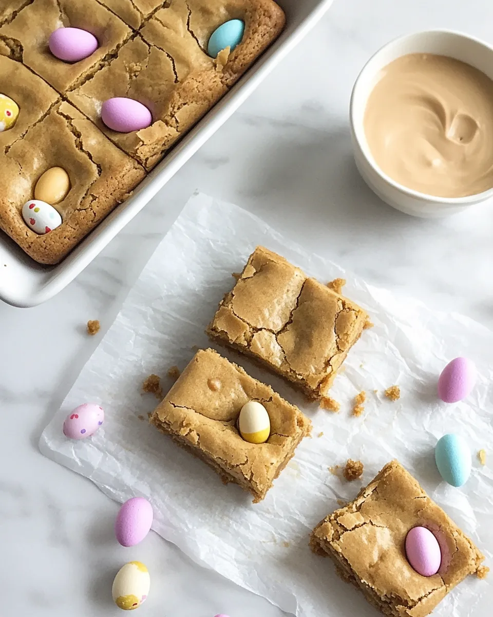 Easy Peanut Butter and Chocolate Egg Blondies picture