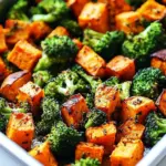 Homemade Perfectly Roasted Broccoli and Sweet Potatoes photo
