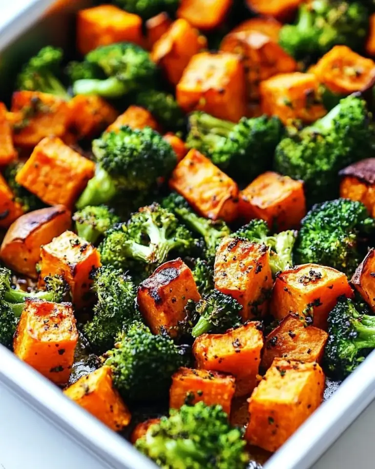 Homemade Perfectly Roasted Broccoli and Sweet Potatoes photo