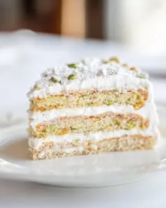 Homemade Pistachio Crpe Cake photo
