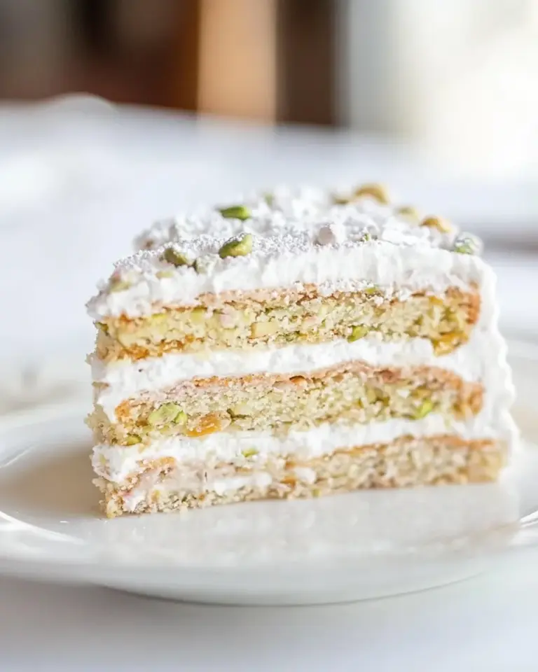 Homemade Pistachio Crpe Cake photo
