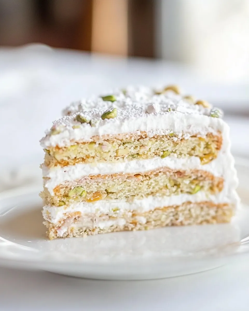 Homemade Pistachio Crpe Cake photo