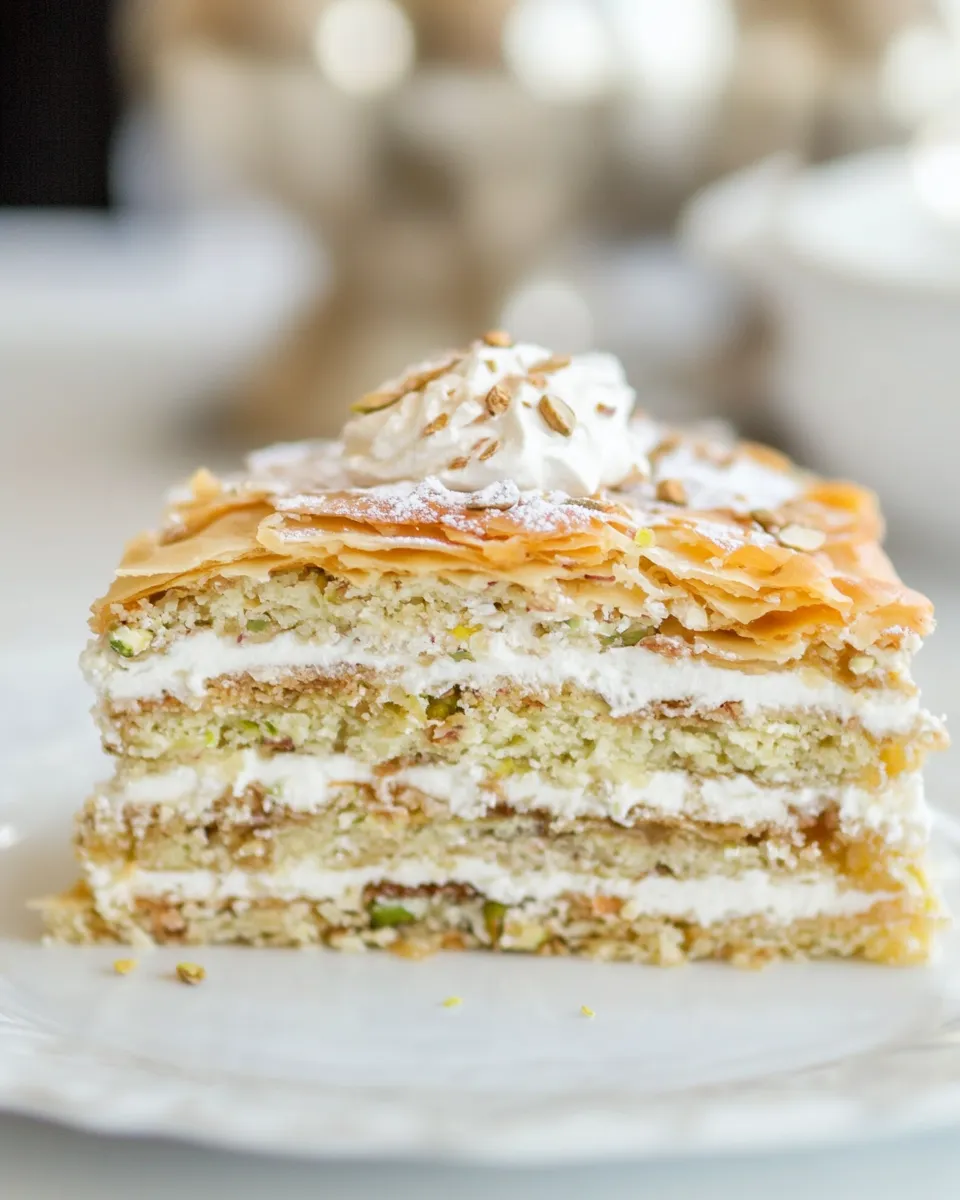 Easy Pistachio Crpe Cake recipe photo