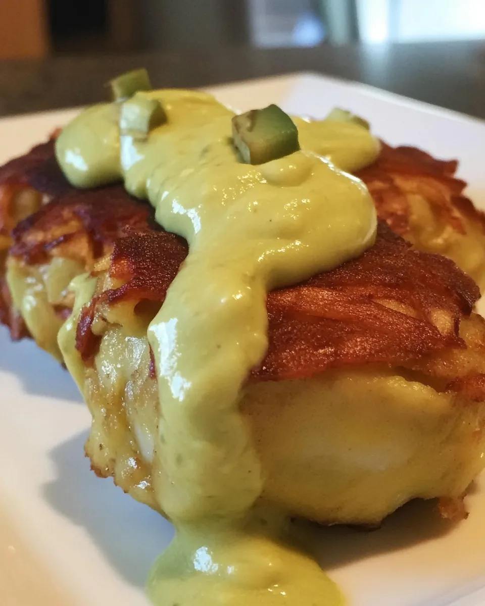 Classic Plantain Wrapped Crab Cakes with Avocado Aioli image