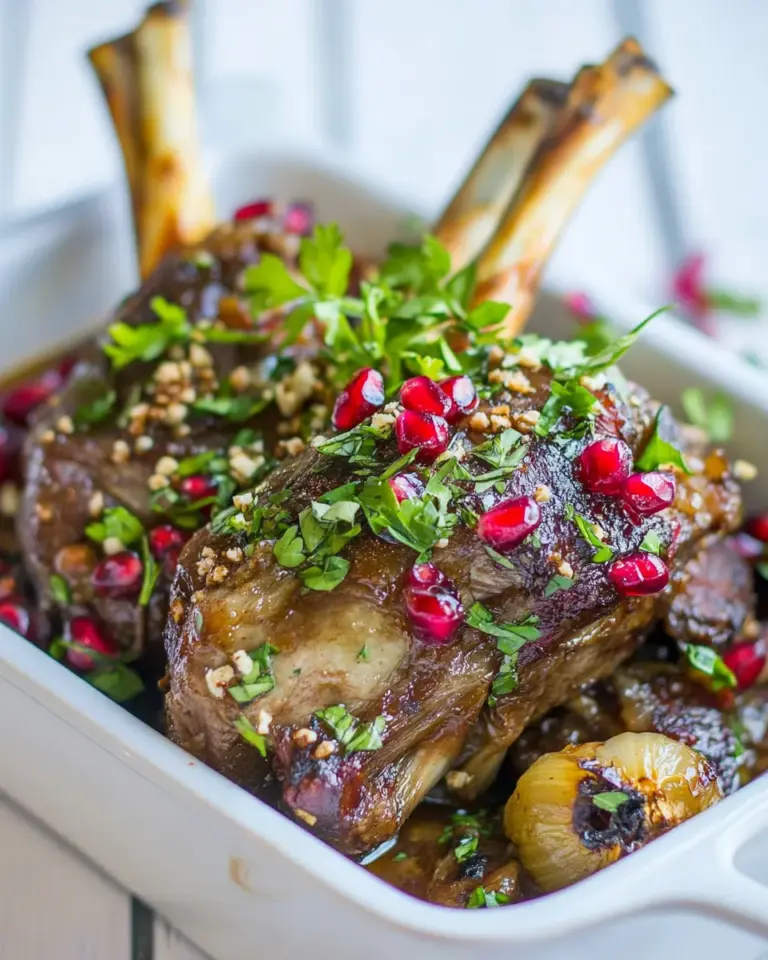 Homemade Pomegranate Roast Lamb Shanks photo