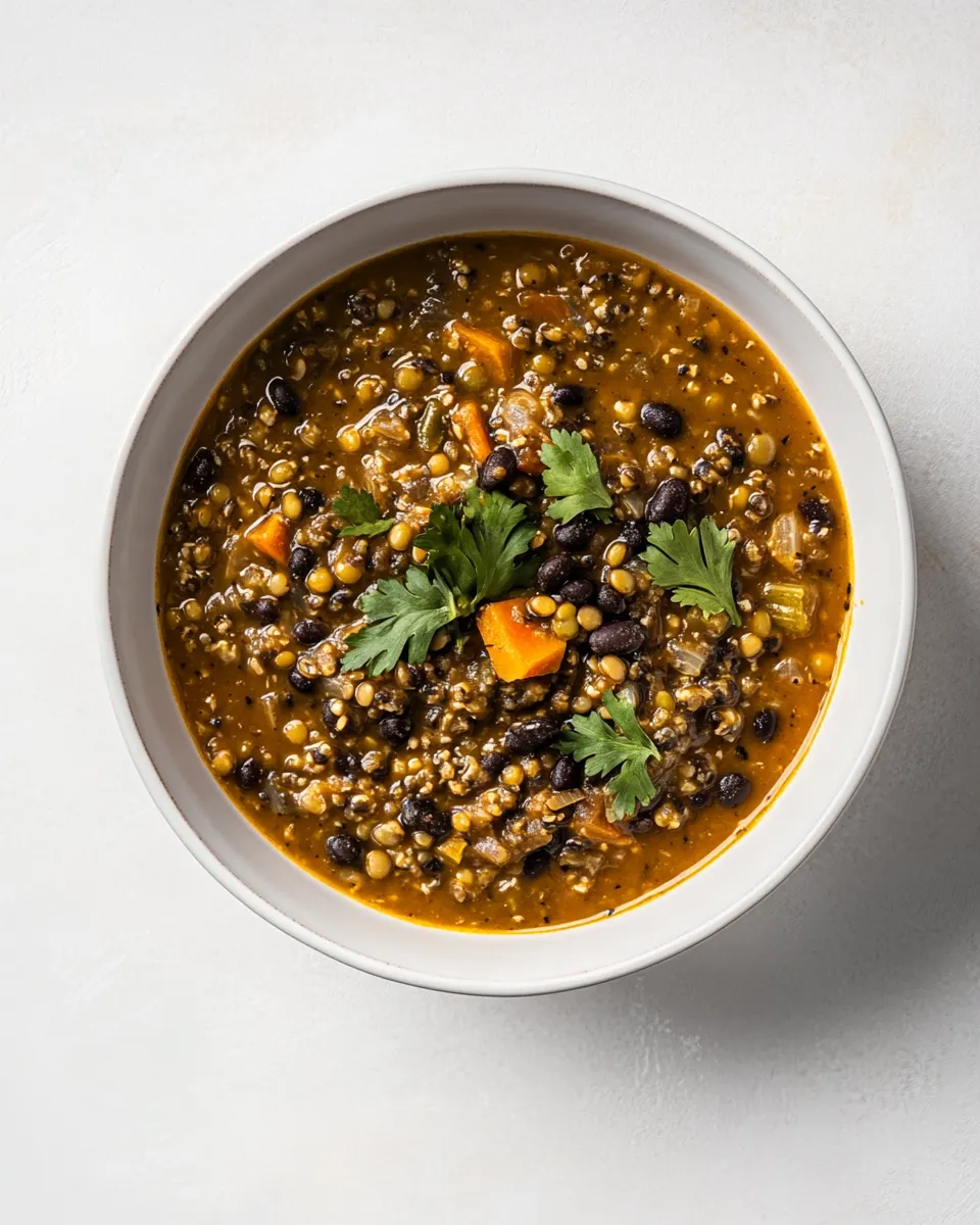 Classic Protein Packed Black Bean and Lentil Soup image
