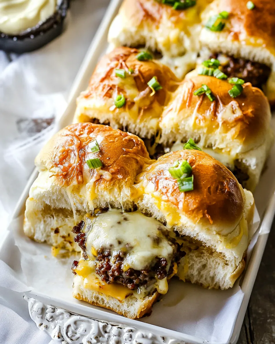 Classic Pull Apart Cheeseburger Sliders. photo