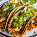 Homemade Pulled Chicken Tacos with Tomatillo Salsa photo
