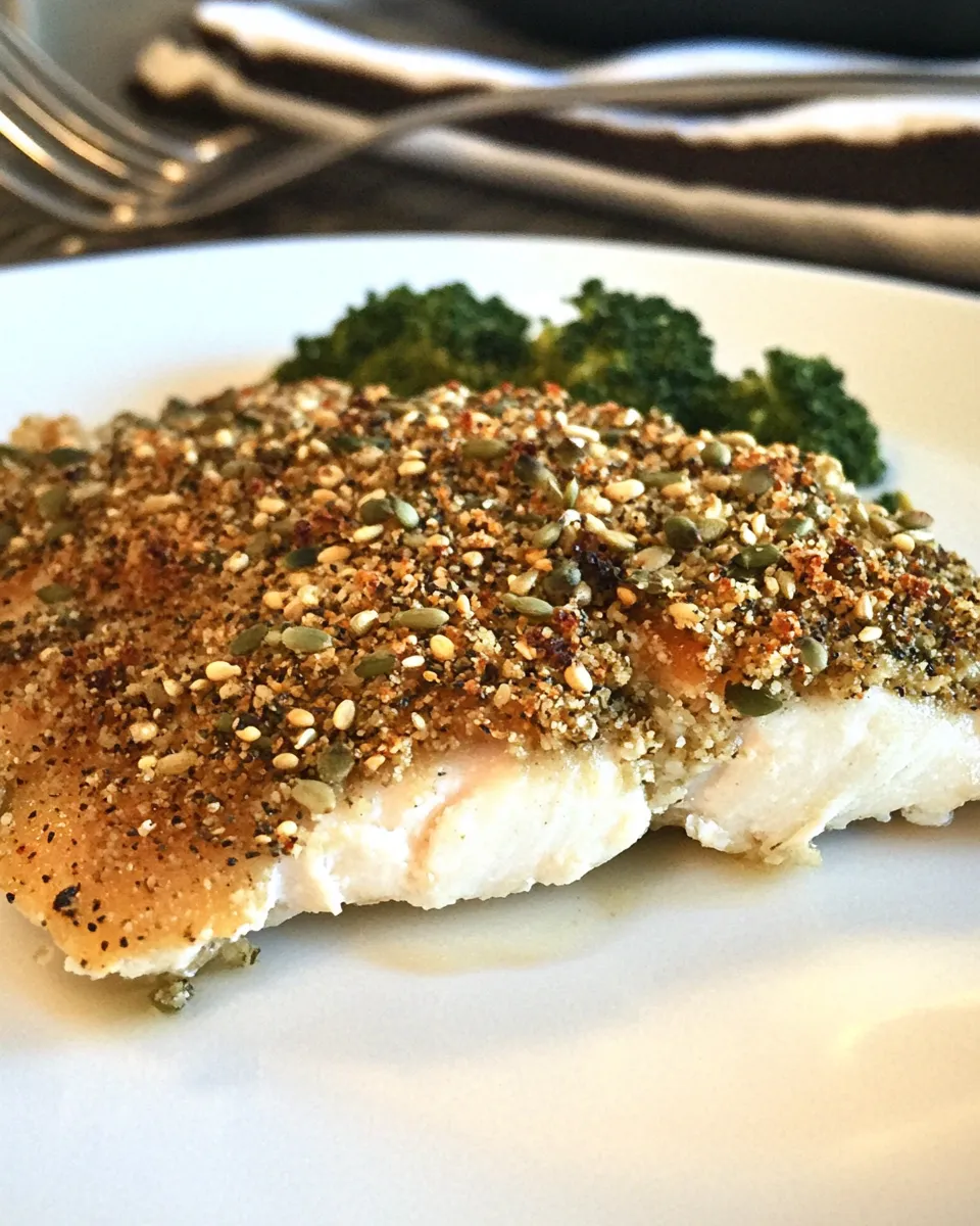 Delicious Pumpkin Seed Encrusted Baked Tilapia shot