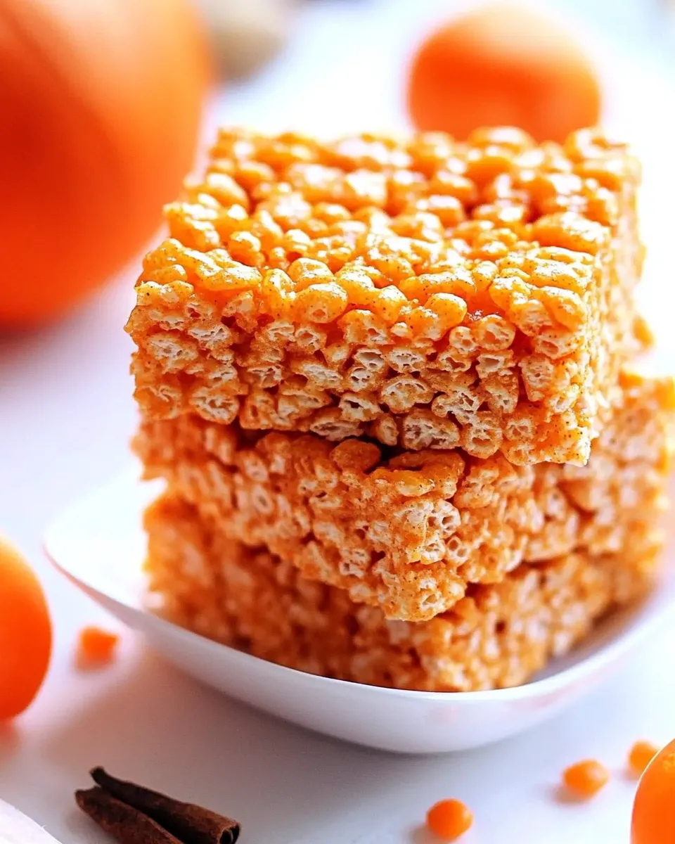 Homemade Pumpkin Spice Rice Krispies Treats shot