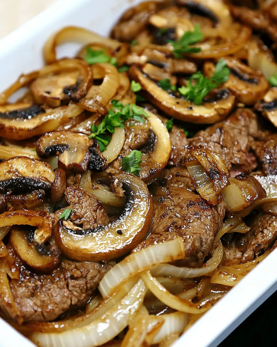 Easy Quick Skillet Steak with Onions and Mushrooms picture