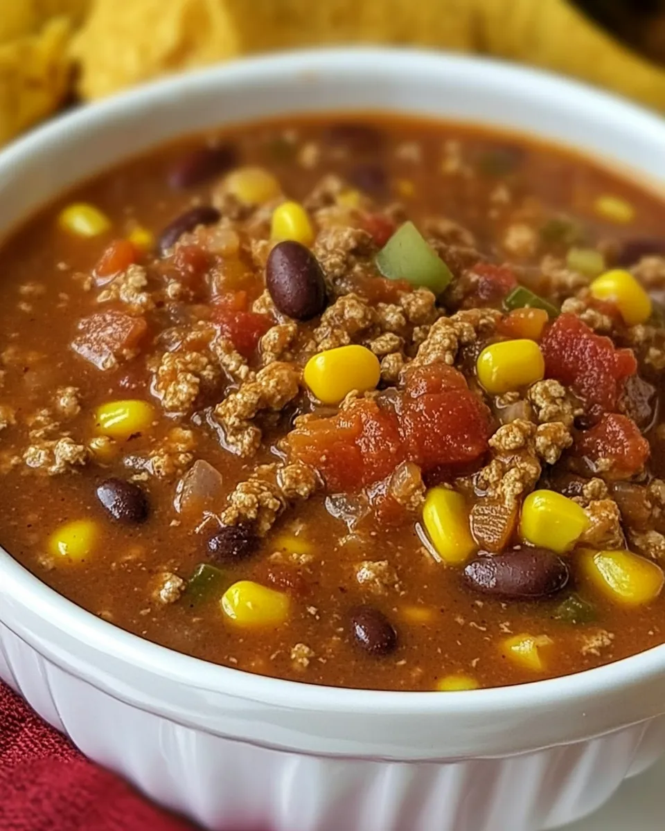 Quick Quick and Easy Taco Soup Recipe shot