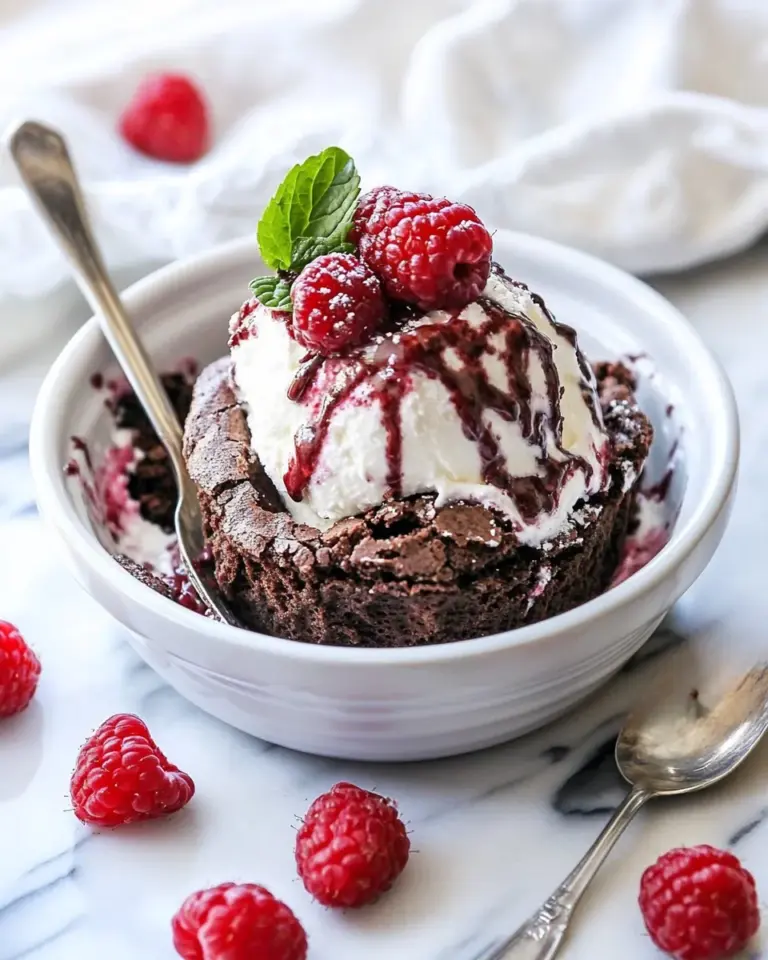Homemade Raspberry Swirl Brownie Sundae For Two photo