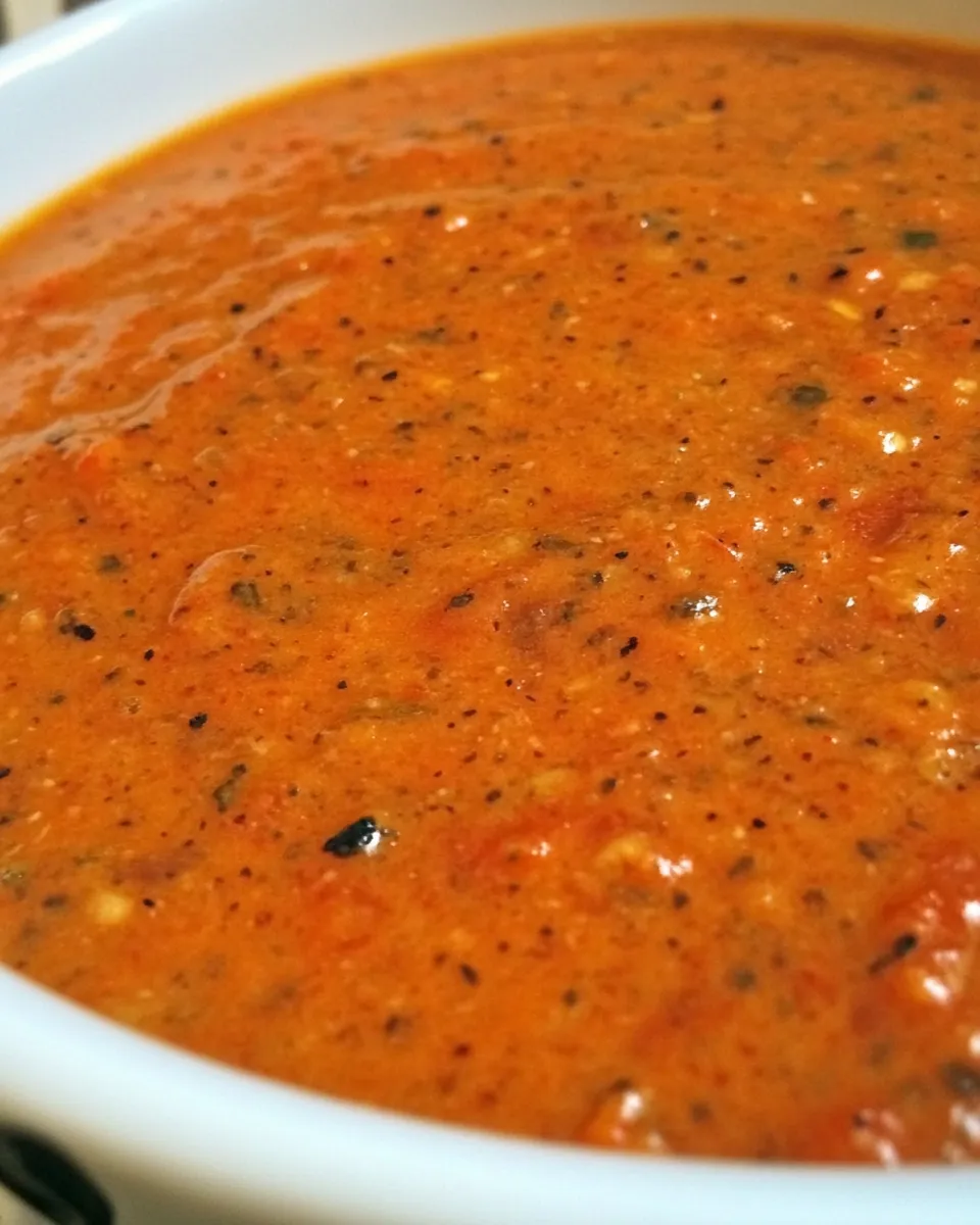 Delicious Red Pepper Tomato Sauce shot