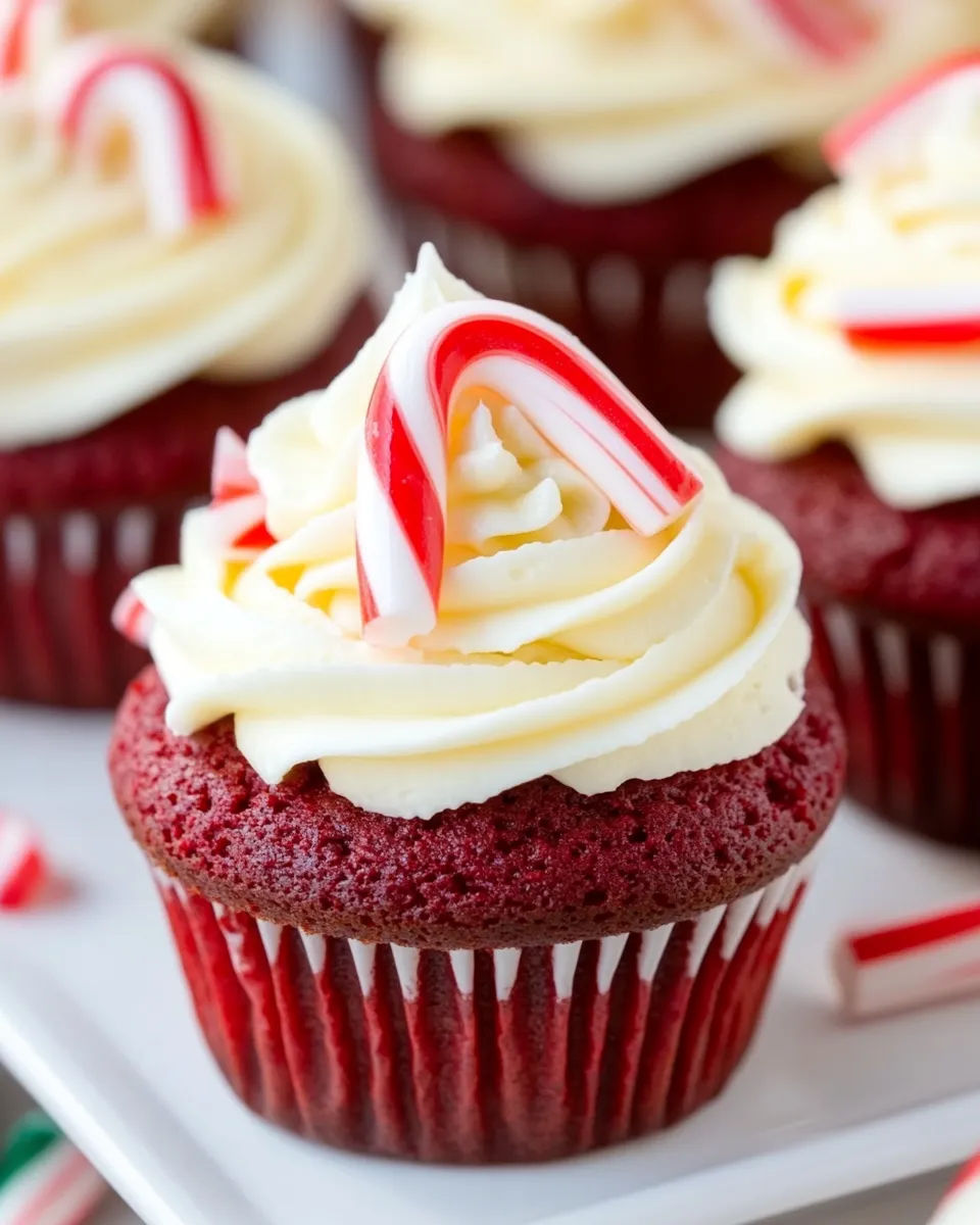 Classic Red Velvet Cupcakes with Peppermint Cream Cheese Frosting image
