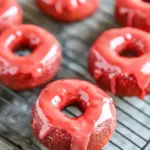 Homemade Red Velvet Donuts with Glaze photo