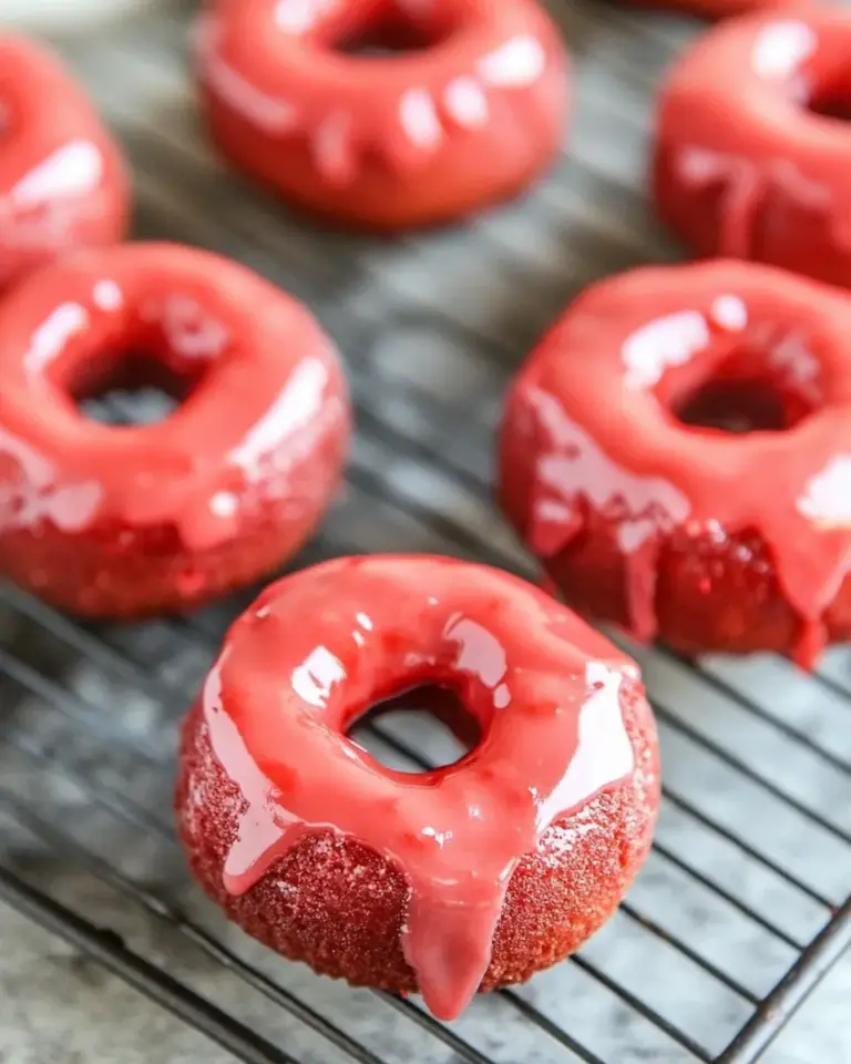 Homemade Red Velvet Donuts with Glaze photo